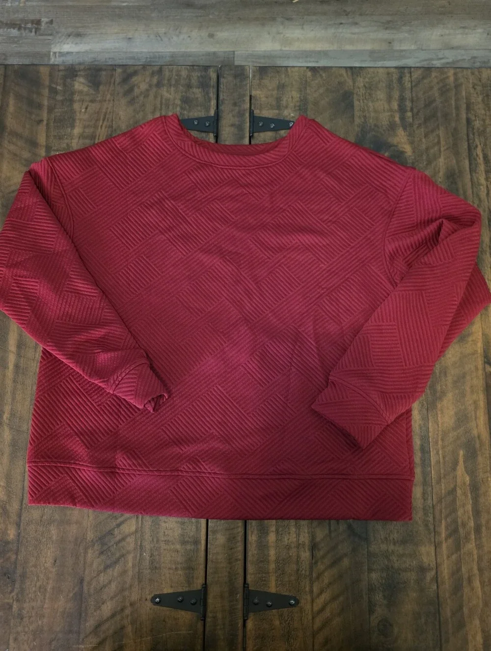 Textured 2 Piece Red Pant And Shirt Set